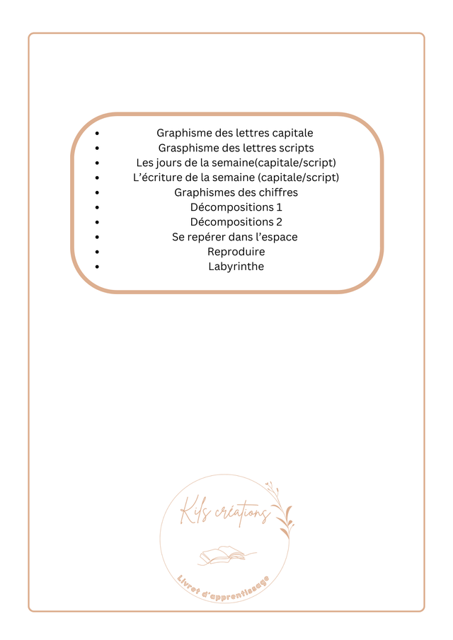 Livret Grande section A4, 10 activités