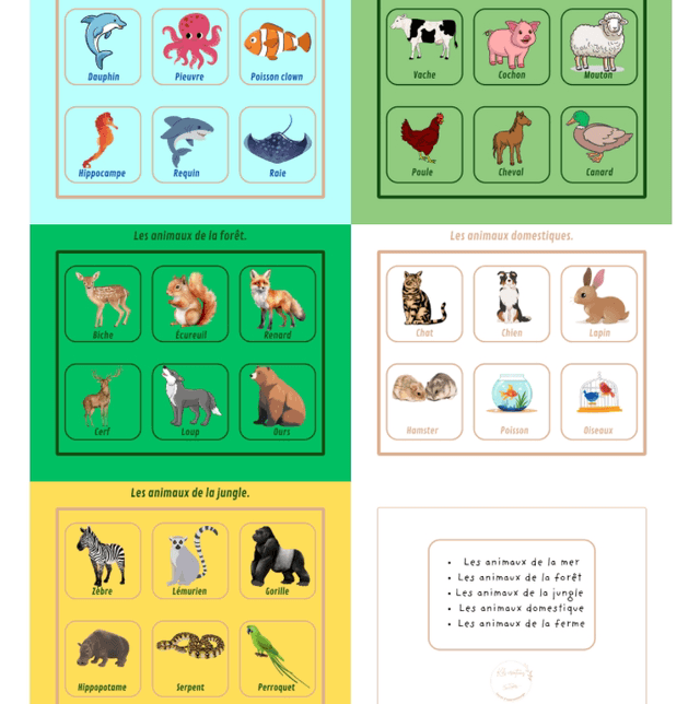 Planche à scratch sur le thème des animaux 