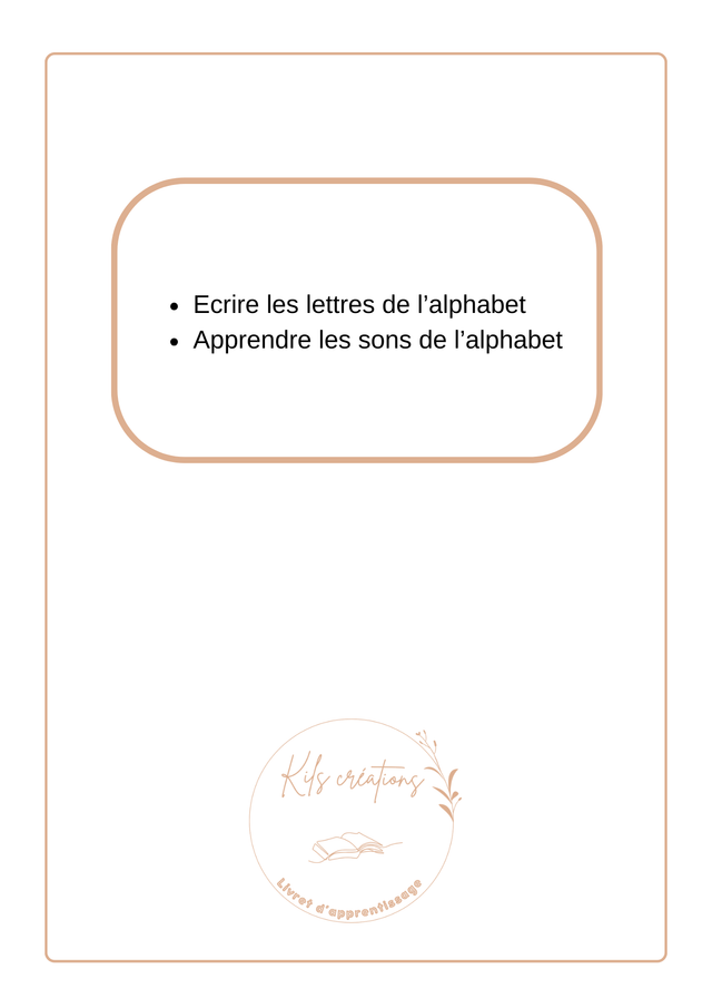Livret d’alphabet et tracer A4 2 ans et + 